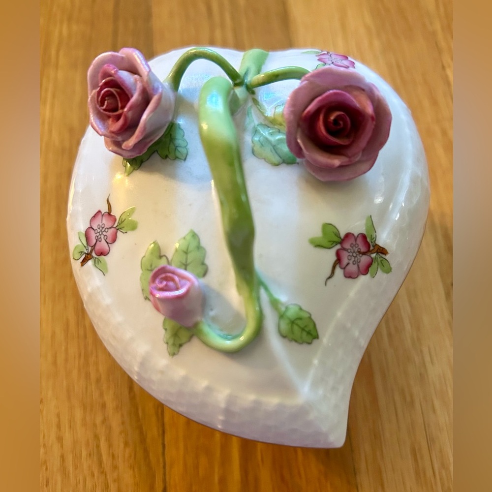 Herend Floral Porcelain Bowl with Gold Trim